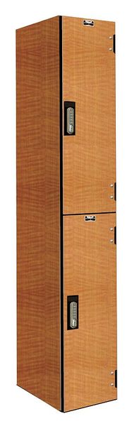 Wardrobe Locker, 12 in W, 18 in D, 72 in H, (1) Wide, (2) Openings, Light Wood