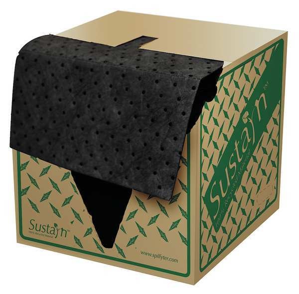 Sorbents, 27 gal. Universal Absorbed, Black, Polypropylene, 100 PK