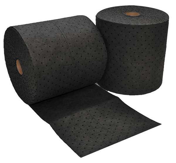 Sorbents, 53 gal/pk, Universal Absorbed, Black, Polypropylene, 2 PK