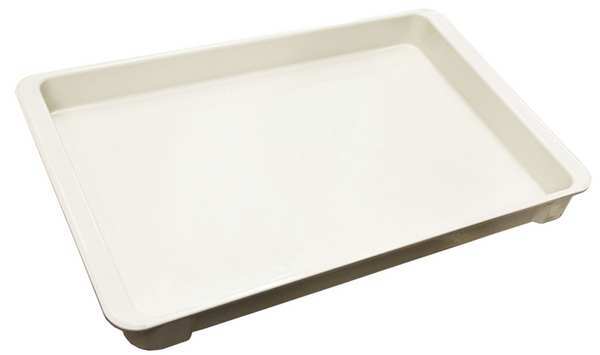 Stacking Container, White, Fiberglass Reinforced Composite, 18 3/4 in L, 11 7/8 in W, 1 3/4 in H