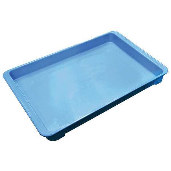 Stacking Container, Blue, Fiberglass Reinforced Composite, 18 3/4 in L, 11 7/8 in W, 1 3/4 in H