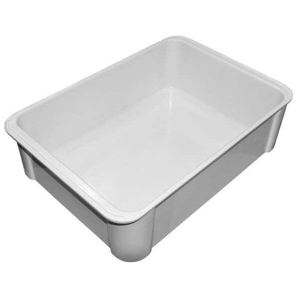 Stacking Container, White, Fiberglass Reinforced Composite, 16 1/2 in L, 11 3/8 in W, 4 5/8 in H