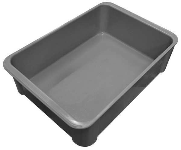 Stacking Container, Gray, Fiberglass Reinforced Composite, 16 1/2 in L, 11 3/8 in W, 4 5/8 in H