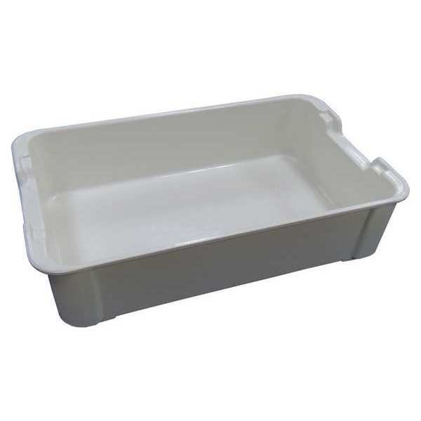 Stacking Container, White, Fiberglass Reinforced Composite, 17 3/4 in L, 10 1/2 in W, 4 1/8 in H