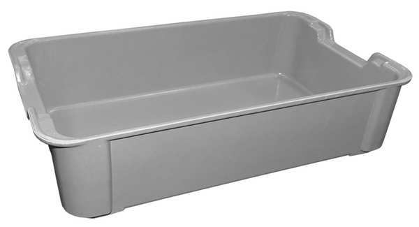 Stacking Container, Gray, Fiberglass Reinforced Composite, 17 3/4 in L, 10 1/2 in W, 4 1/8 in H