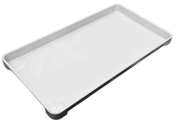 Stacking Container, White, Fiberglass Reinforced Composite, 22 in L, 12 in W, 1 1/4 in H