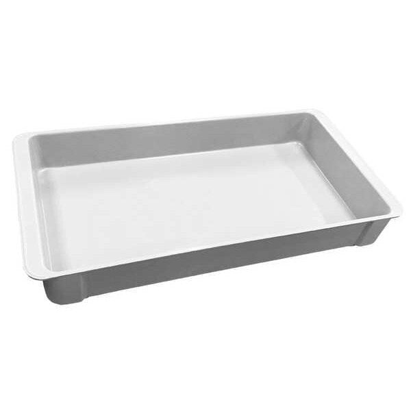Stacking Container, White, Fiberglass Reinforced Composite, 23 3/8 in L, 12 in W, 3 1/8 in H