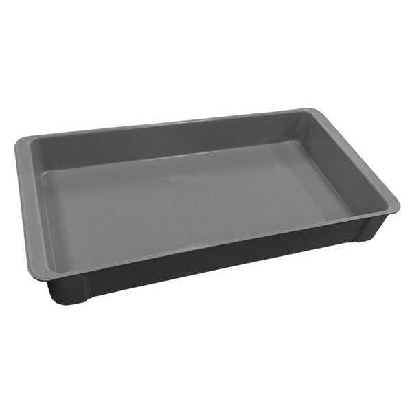 Stacking Container, Gray, Fiberglass Reinforced Composite, 23 3/8 in L, 12 in W, 3 1/8 in H