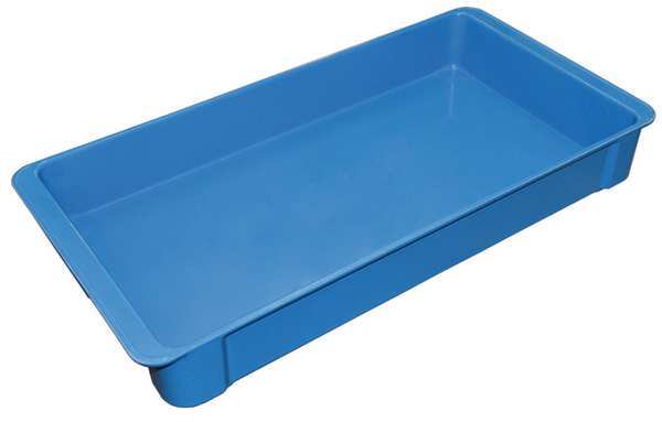 Stacking Container, Blue, Fiberglass Reinforced Composite, 23 3/8 in L, 12 in W, 3 1/8 in H