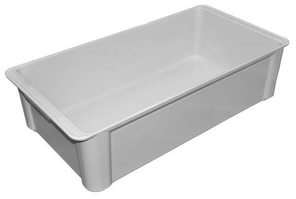 Stacking Container, White, Fiberglass Reinforced Composite, 23 3/8 in L, 12 in W, 6 in H