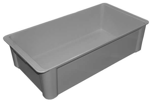Stacking Container, Gray, Fiberglass Reinforced Composite, 23 3/8 in L, 12 in W, 6 in H