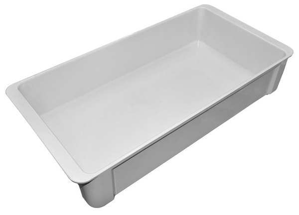 Stacking Container, White, Fiberglass Reinforced Composite, 23 3/8 in L, 0.6 cu ft Volume Capacity
