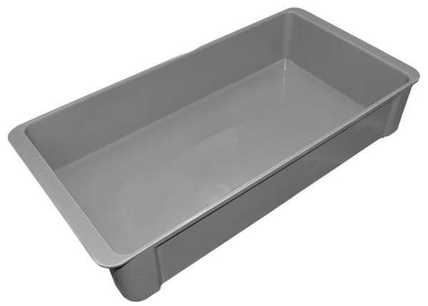 Stacking Container, Gray, Fiberglass Reinforced Composite, 23 3/8 in L, 12 in W, 4 3/8 in H