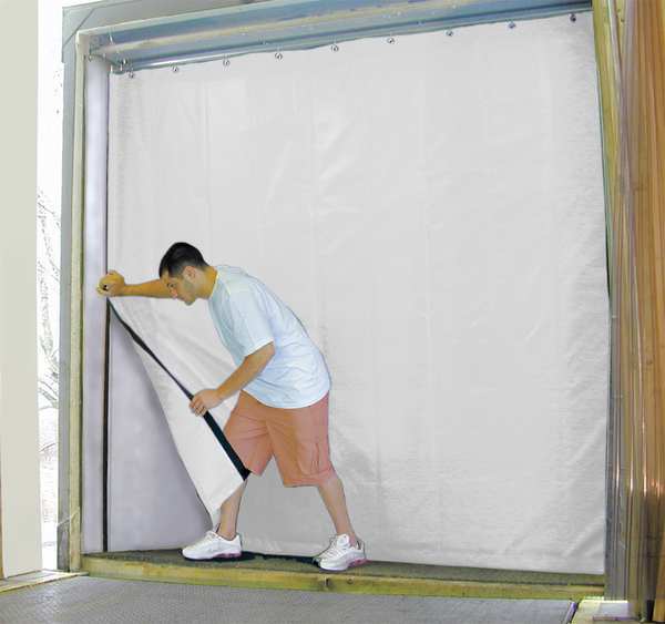 Insulated Truck Curtain, 8 ft H x 8 ft W, Operation: Manual Slide