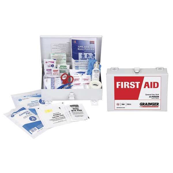 Bulk First Aid kit, Metal, 25 Person