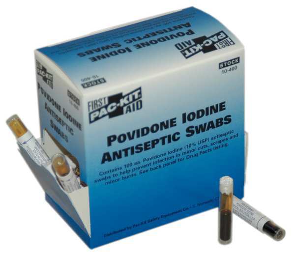 PVP Swabs, Packet, 4-1/4 In., PK100