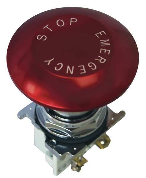Cutler-Hammer Emergency Stop Push Button, Red, Head Material: Aluminum