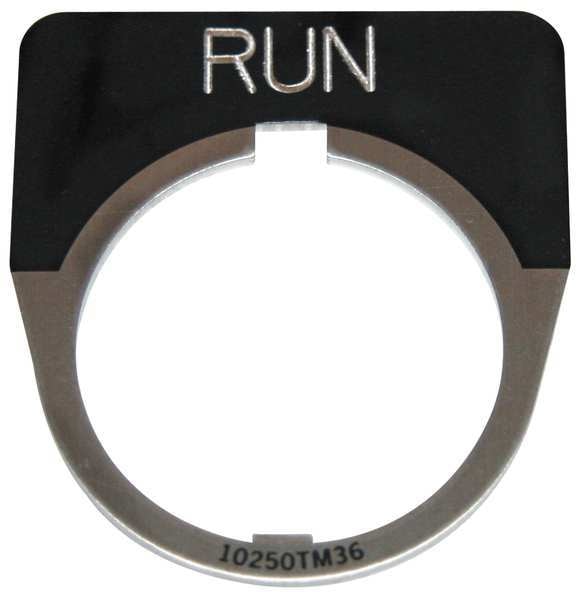 Cutler-Hammer Legend Plate, Half Round, Run, Black