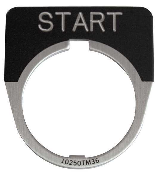 Cutler-Hammer Legend Plate, Half Round, Start, Black