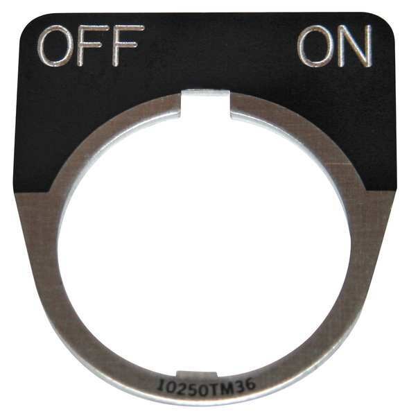 Cutler-Hammer Legend Plate, Half Round, Off On, Black