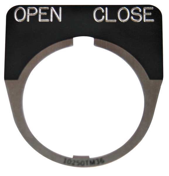 Cutler-Hammer Legend Plate, Half Round, Open Close, Black