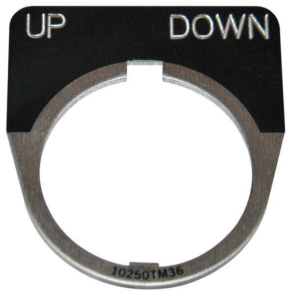 Cutler-Hammer Legend Plate, Half Round, Up Down, Black