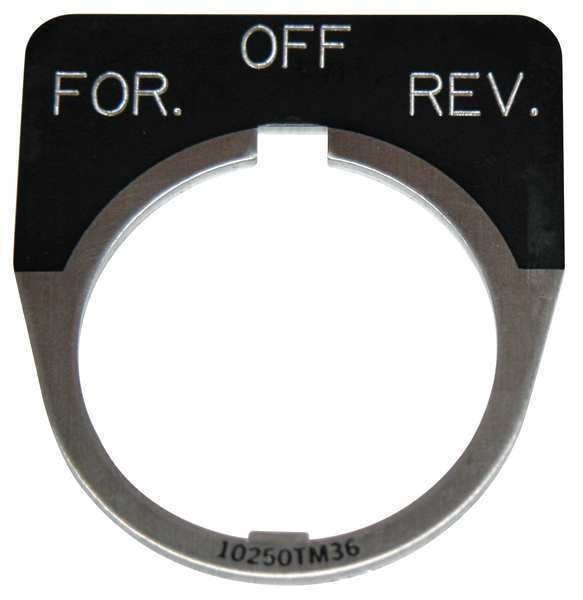 Cutler-Hammer Legend Plate, For Off Rev, Black