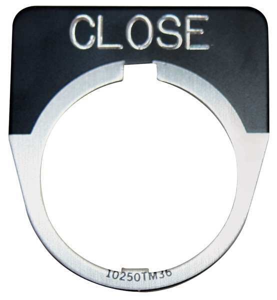 Cutler-Hammer Legend Plate, Half Round, Close, Black