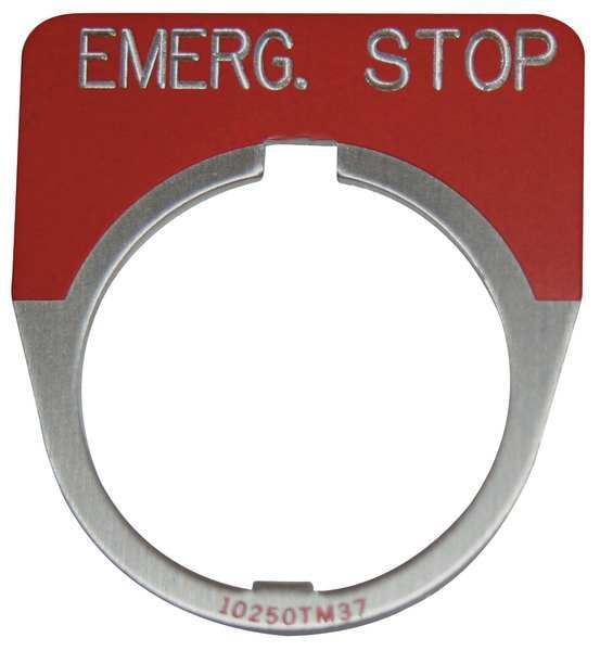 Cutler-Hammer Legend Plate, Emergency Stop, Red