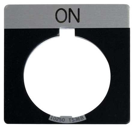 Cutler-Hammer Legend Plate, Square, On, Black