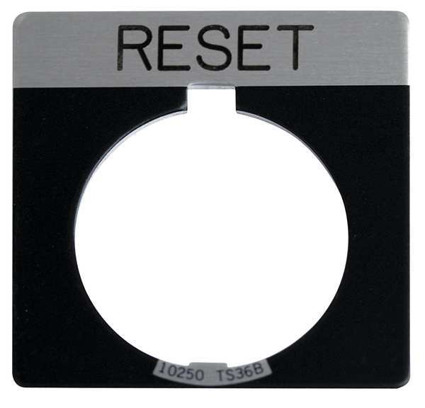 Cutler-Hammer Legend Plate, Square, Reset, Black