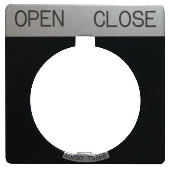 Legend Plate, Square, Open Close, Black