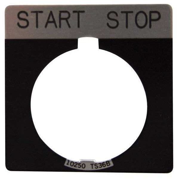 Cutler-Hammer Legend Plate, Square, Start Stop, Black