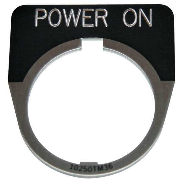 Cutler-Hammer Legend Plate, Half Round, Power On, Black