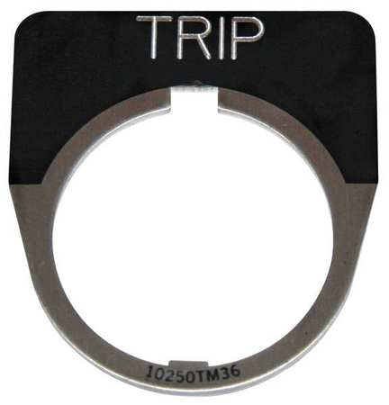 Cutler-Hammer Legend Plate, Half Round, Trip, Black