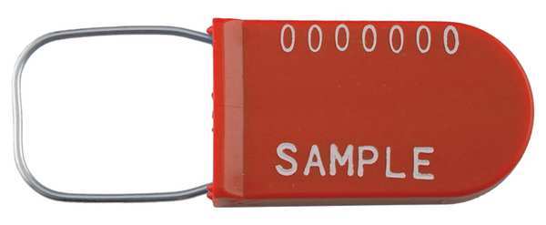 Padlock Seal, Plastic with Wire Hasp, HDPE, PK100