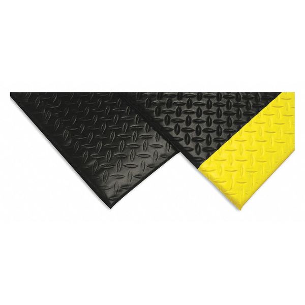 Antifatigue Mat, Black, 3 ft. L x 2 ft. W, Vinyl; Closed Cell Foam, Diamond Plate Surface Pattern