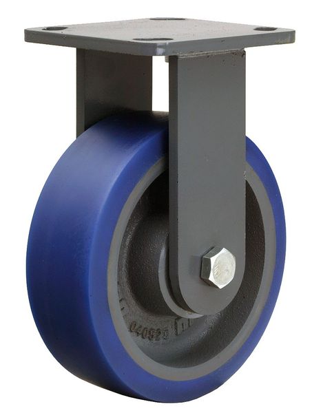 Plat Castr, Rigd, Poly, 6 in., 960 lb., Blu, B