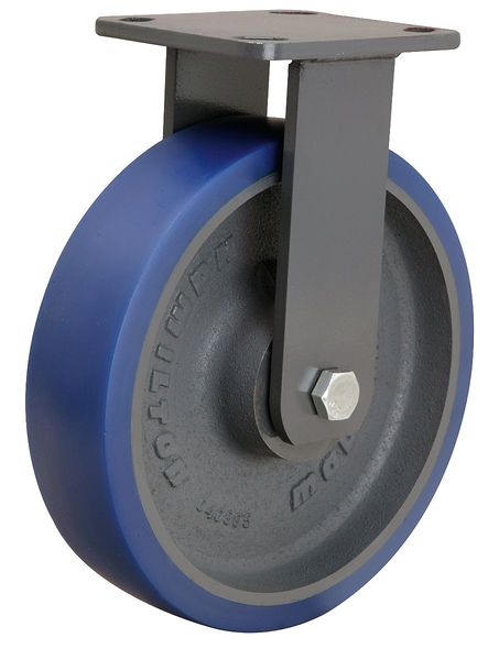 Plte Caster, Rgd, Poly, 8 in., 1200 lb., B