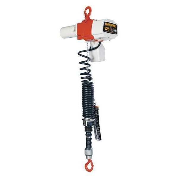 Electric Chain Hoist, 2,000 lb, 20 ft, Hook Mounted - No Trolley, Yellow