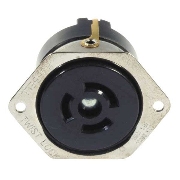 15/10A Flanged Locking Receptacle 2P 3W 125/250VAC