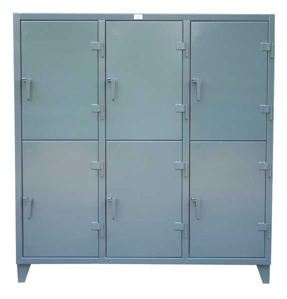 Wardrobe Locker, 74 in W, 24 in D, 78 in H, (2) Tier, (3) Wide, Dark Gray