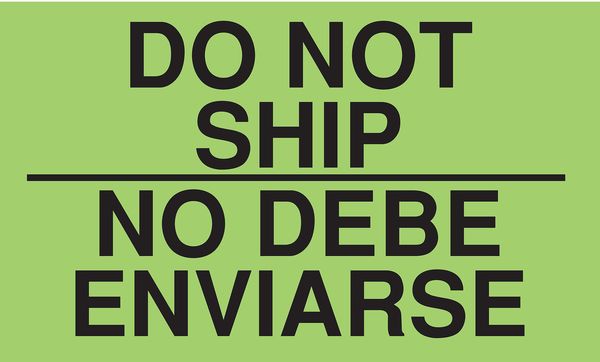 Shipping Labels, Black/Green, 5 In. W, PK50