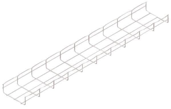 Wire Mesh Cable Tray, 6x2In, 10 Ft