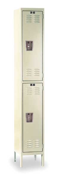 Wardrobe Locker, 12 in W, 12 in D, 78 in H, (1) Wide, (2) Openings, Tan