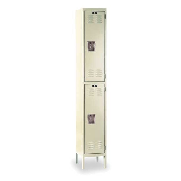 Wardrobe Locker, 12 in W, 15 in D, 78 in H, (1) Wide, (2) Openings, Tan
