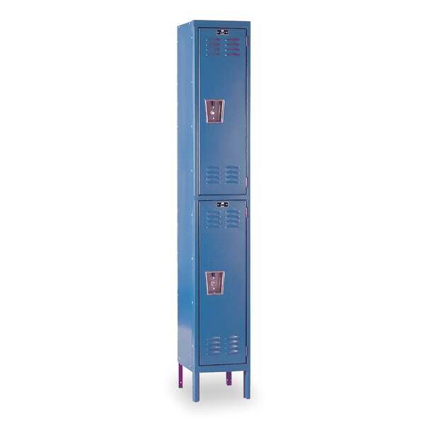 Wardrobe Locker, 12 in W, 12 in D, 78 in H, (1) Wide, (2) Openings, Marine Blue