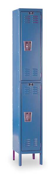 Wardrobe Locker, 12 in W, 18 in D, 78 in H, (1) Wide, (2) Openings, Marine Blue
