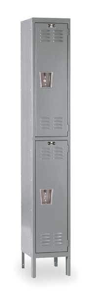Wardrobe Locker, 15 in W, 18 in D, 78 in H, (1) Wide, (2) Openings, Dark Gray