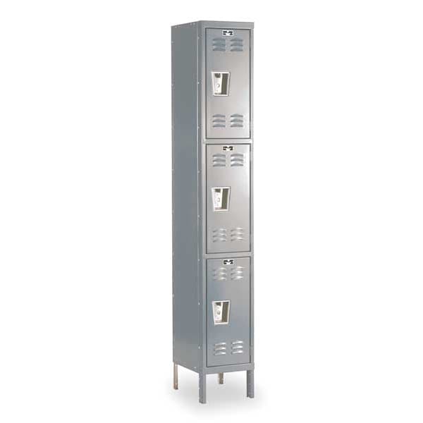 Wardrobe Locker, 12 in W, 15 in D, 78 in H, (1) Wide, (3) Openings, Dark Gray